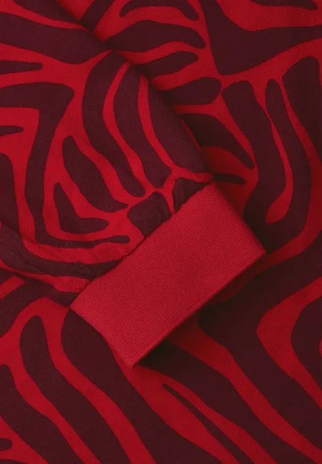 Bluse mit Rundhals und Tapedetails salsa red