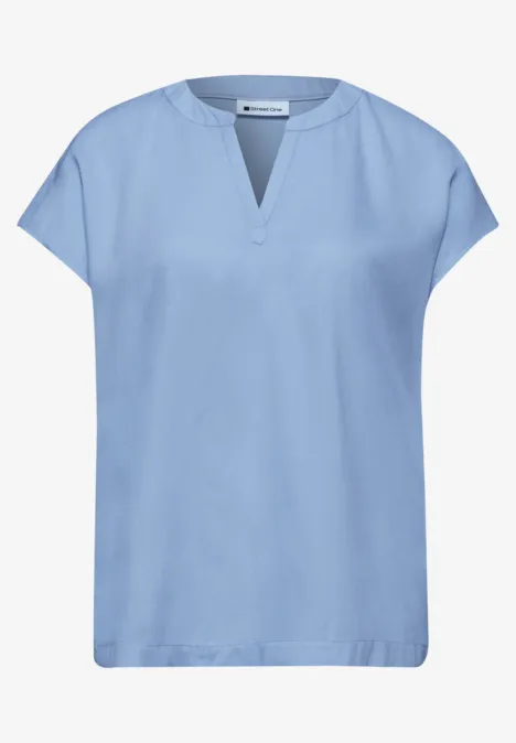 Dropped Shoulder Bluse mit Split Neck original blue
