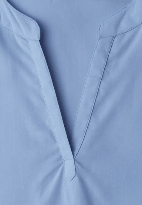 Dropped Shoulder Bluse mit Split Neck original blue