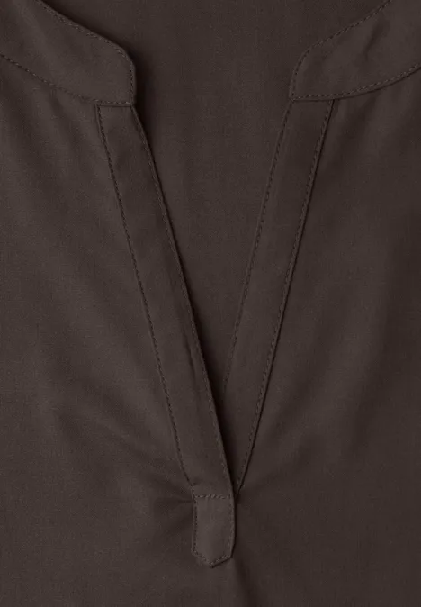 Dropped Shoulder Bluse mit Split Neck espresso brown Dropped Shoulder Bluse mit Split Neck espresso brown