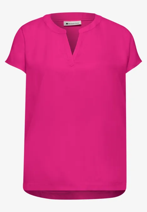 Dropped Shoulder Bluse mit Split Neck magenta dream Dropped Shoulder Bluse mit Split Neck magenta dream