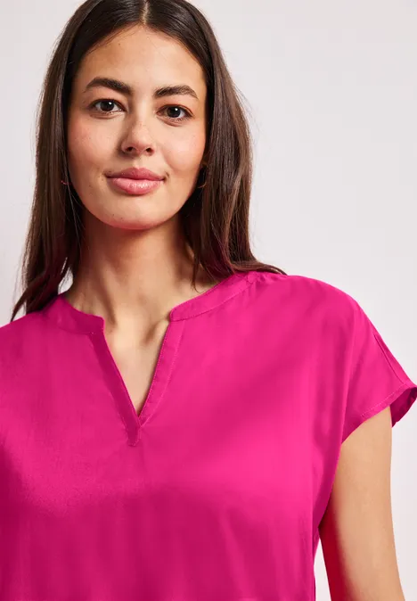 Dropped Shoulder Bluse mit Split Neck magenta dream Dropped Shoulder Bluse mit Split Neck magenta dream