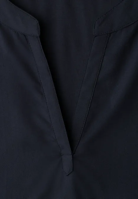 Dropped Shoulder Bluse mit Split Neck shadowed navy