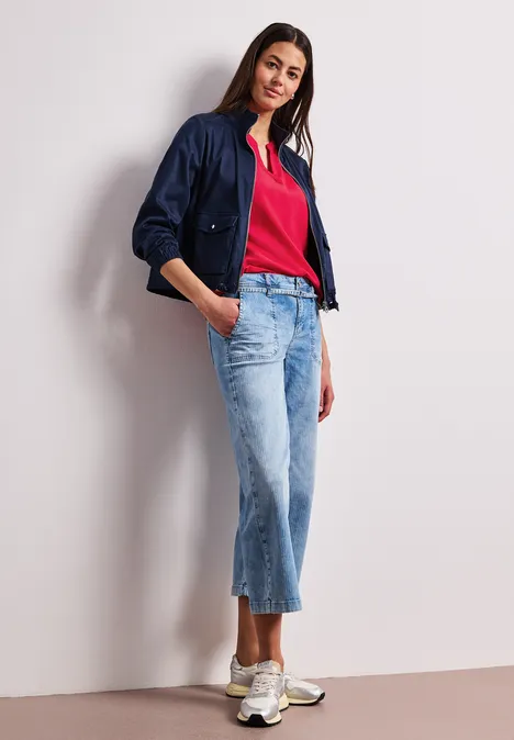 Dropped Shoulder Bluse mit Split Neck salsa red Dropped Shoulder Bluse mit Split Neck salsa red