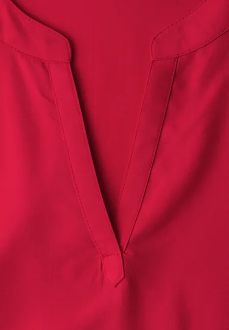 Dropped Shoulder Bluse mit Split Neck salsa red Dropped Shoulder Bluse mit Split Neck salsa red