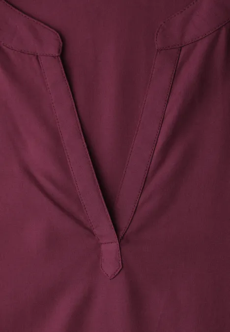 Dropped Shoulder Bluse mit Split Neck truffle red Dropped Shoulder Bluse mit Split Neck truffle red