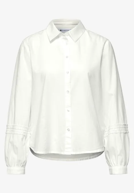 Langarm Bluse mit Crochetdetails off white Langarm Bluse mit Crochetdetails off white