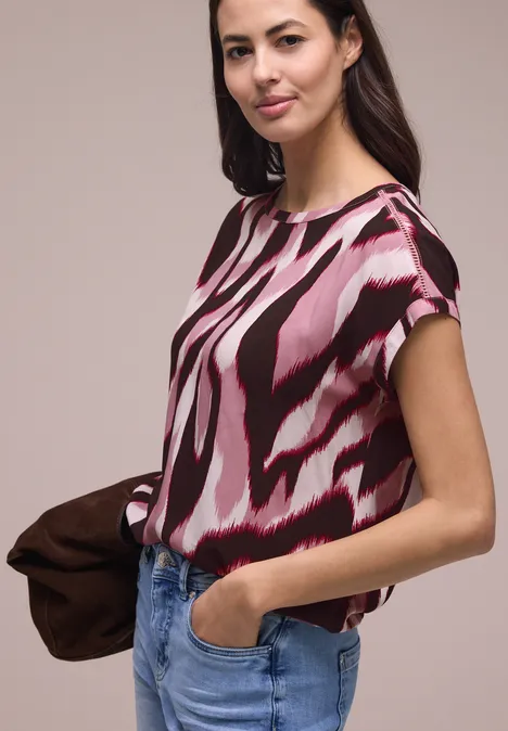 Dropped Shoulder Bluse mit Tapedetails clouded blush