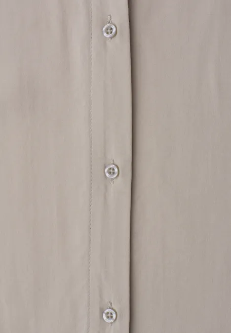 Blouse met overhangende schouders en bowlingkraag timeless beige