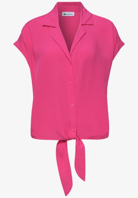 Dropped Shoulder Bluse mit Bowling-Kragen magenta dream