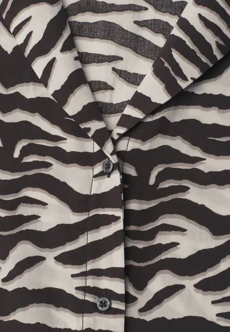 Dropped Shoulder Bluse mit Bowling-Kragen espresso brown