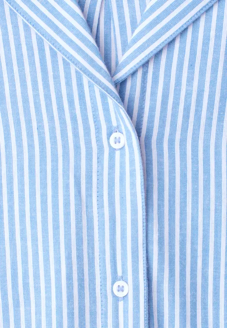 Dropped Shoulder Bluse mit Bowling-Kragen original blue Dropped Shoulder Bluse mit Bowling-Kragen original blue