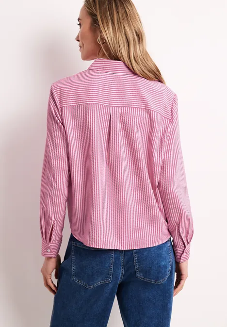 Blouse manches longues en seersucker magenta dream Blouse manches longues en seersucker magenta dream