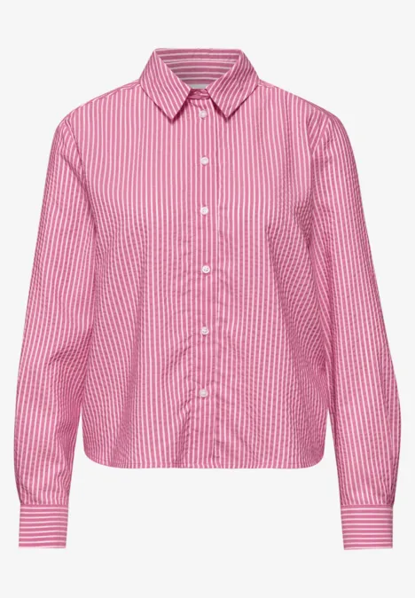 Blouse manches longues en seersucker magenta dream Blouse manches longues en seersucker magenta dream