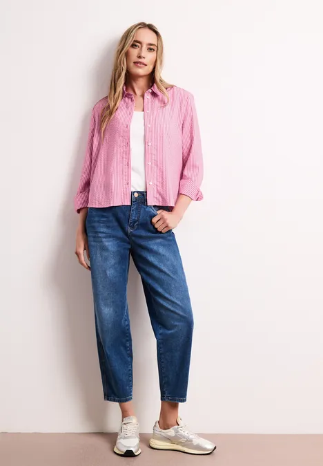 Blouse manches longues en seersucker magenta dream Blouse manches longues en seersucker magenta dream