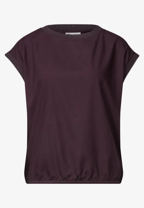 Top sans manches violet foncé pour femme, col rond et taille élastiquée