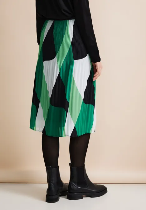 Print Plissée Rock fresh spring green