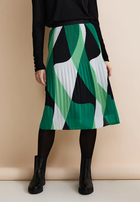 Print Plissée Rock fresh spring green