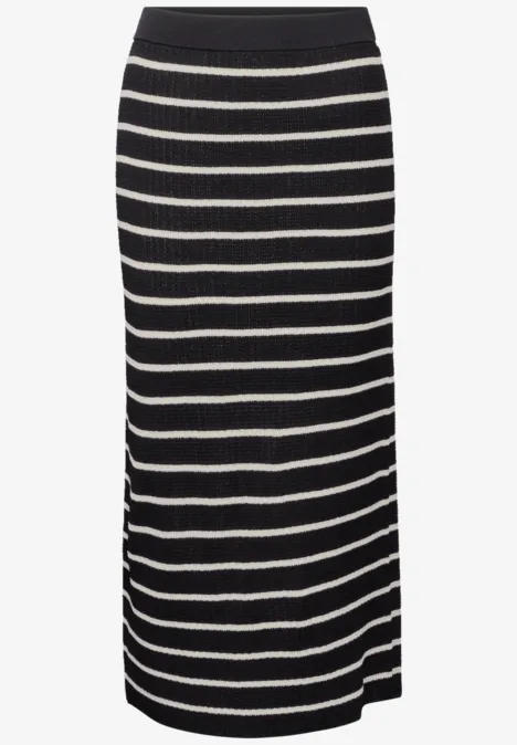 Gestreifter Midi-Rock deep tint blue