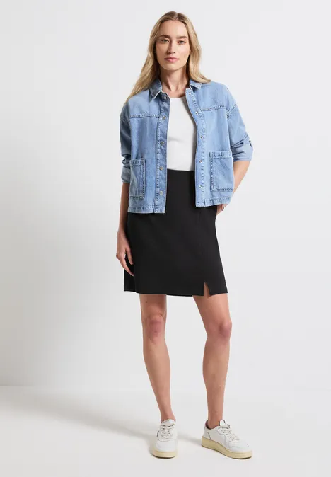 Rock mit seitlichem Schlitz Black