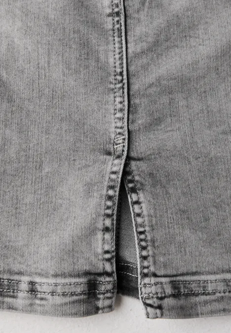 Jeansrock mit Schmucksteinen Light Grey Washed