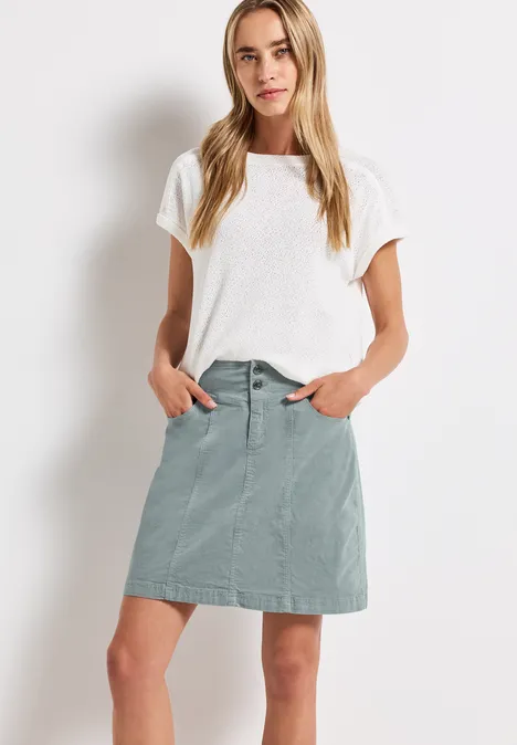 A-lijn corduroy rok washed blue