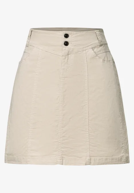 Cordrock in A-Linie malted beige