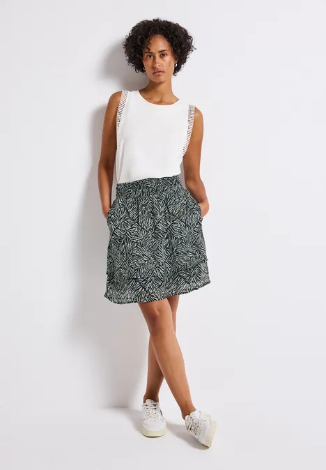 Gemusterter Chiffon-Rock pine grove green