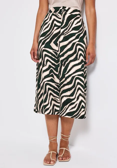 Midi-Rock mit Knopfleiste pine grove green