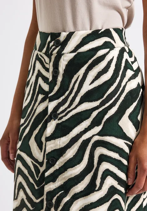 Midi-Rock mit Knopfleiste pine grove green