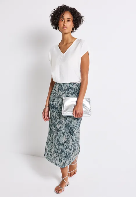Mesh-Rock mit Snake Print arona blue