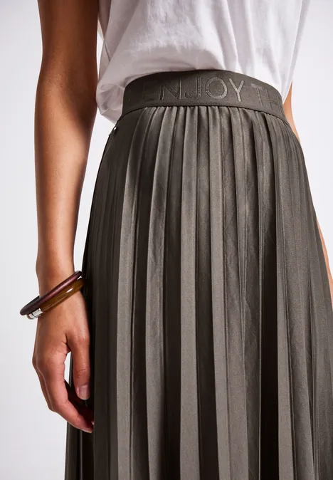 Midi Plissée Rock nomad brown