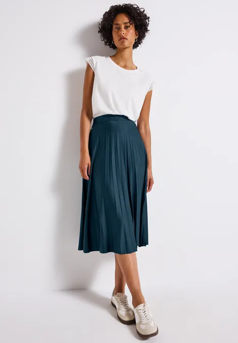 Midi Plissée Rock tide blue