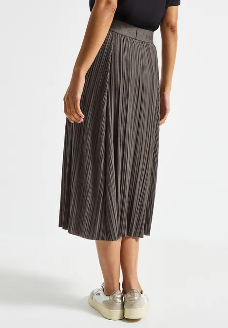 Jupe plissée en maille nomad brown