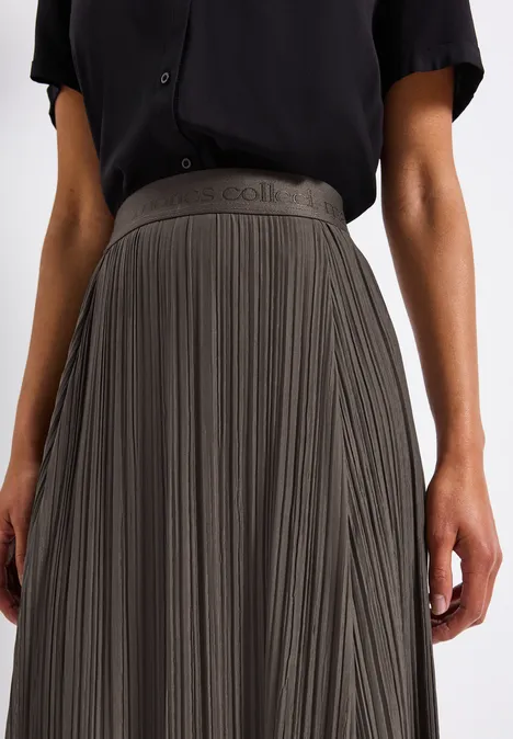 Jupe plissée en maille nomad brown