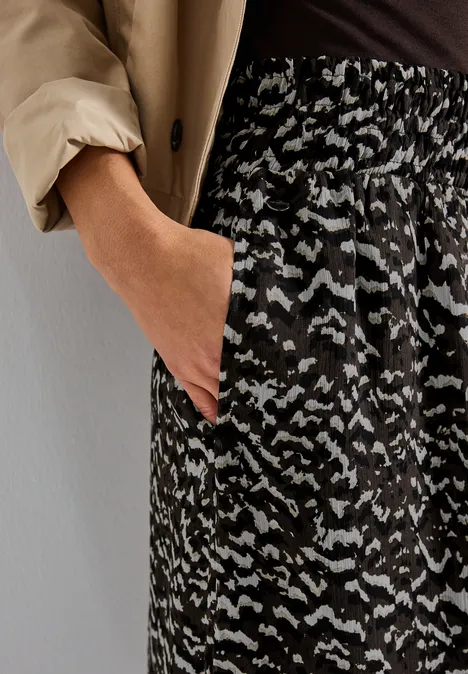 Gemusterter Chiffon-Rock deep roast brown