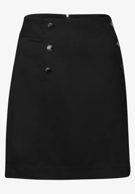 Rok met knoopdetail Black