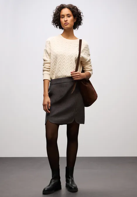Rock in Woll-Optik rustic brown mel.