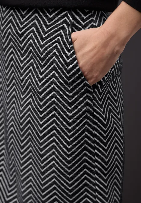 Zigzag jacquard rok Black