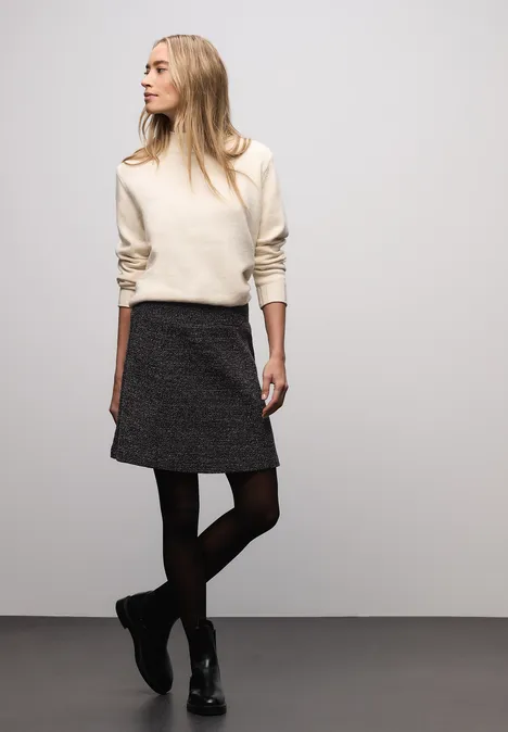 Melierter Rock Black