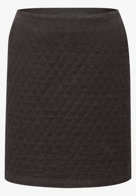 Rock mit Steppmuster darkest brown