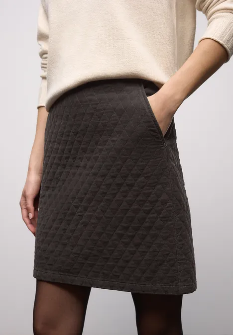 Rock mit Steppmuster darkest brown