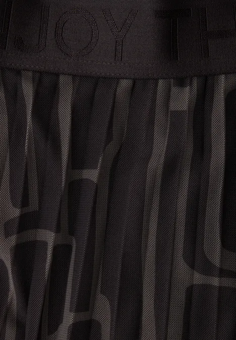 Jupe plissée en mesh avec imprimé darkest brown Jupe plissée en mesh avec imprimé darkest brown