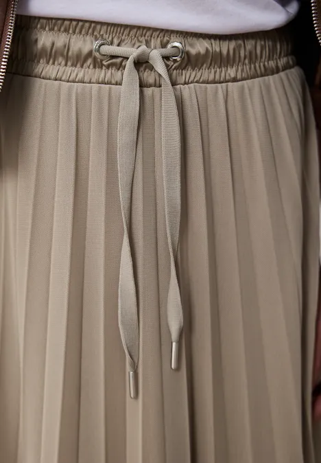 Jupe midi en mesh à structure plissée safari beige Jupe midi en mesh à structure plissée safari beige
