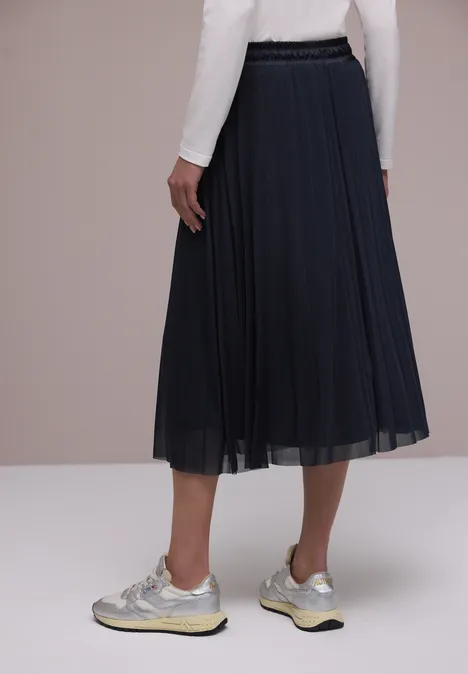 Jupe midi en mesh à structure plissée shadowed navy Jupe midi en mesh à structure plissée shadowed navy