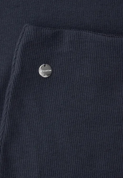 Midi-Rock in Rippstruktur shadowed navy