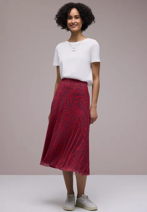 Wzorzysta spódnica salsa red