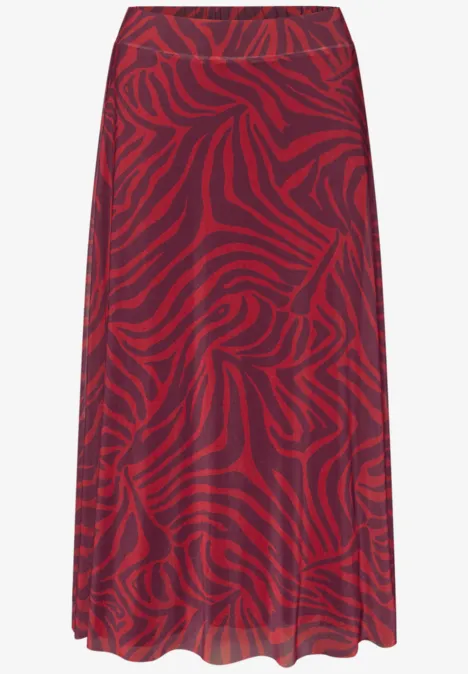 Wzorzysta spódnica salsa red