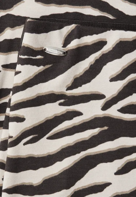 Midirok met split en dierenprint espresso brown