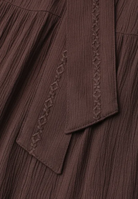 Maxi-Rock mit Volants und Gürteldetail espresso brown